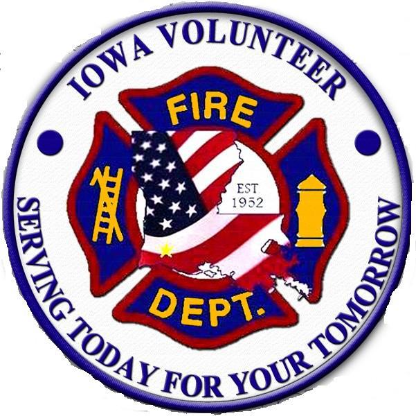 red and white iowa fire department logo